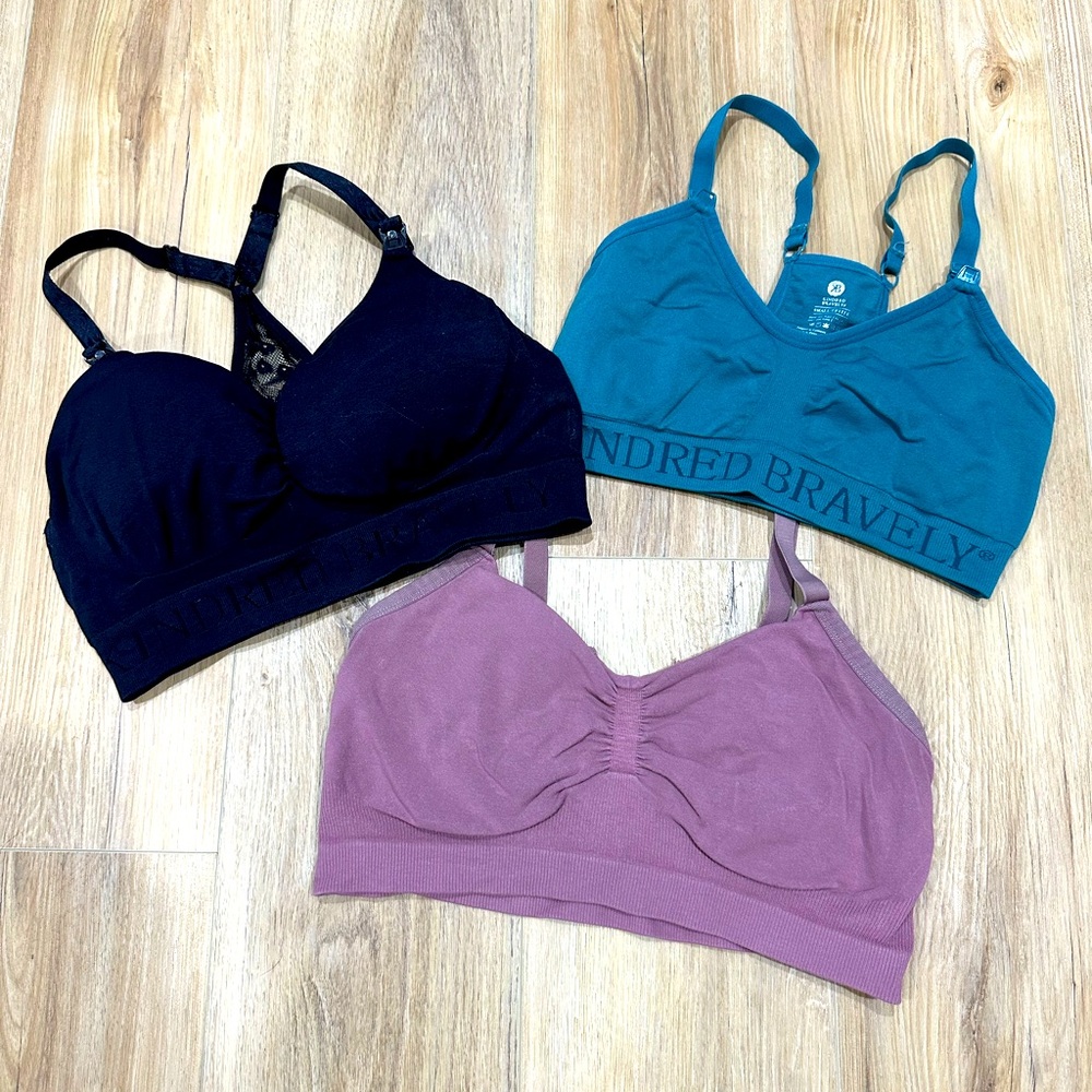 Kindred Bravely Bra Trio - Black, Teal, and Purple